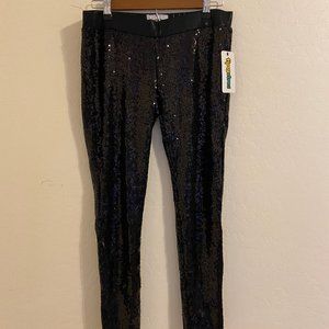 Black Sequin Pants - Size Large NWT